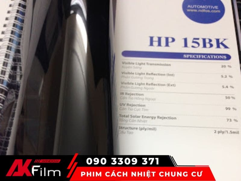 Phim chống nóng chung cư Ntech HP 15BK