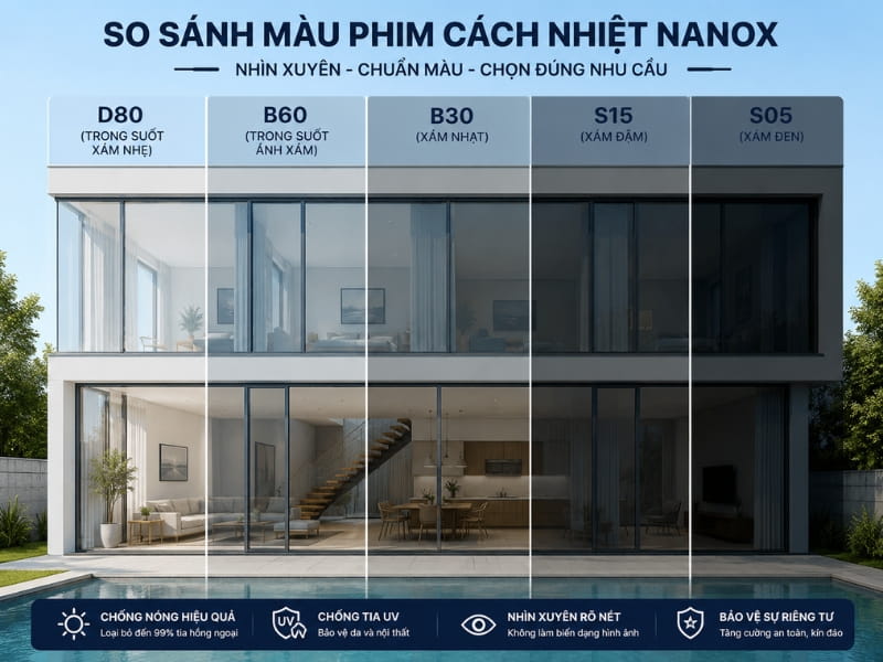 Các dòng phim cách nhiệt nhà kính NanoX cho nhà ở và công trình