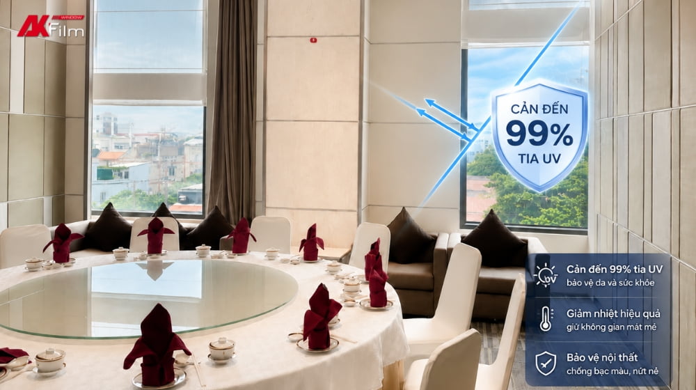 Phim cách nhiệt cho khách sạn giúp cản đến 99% tia UV