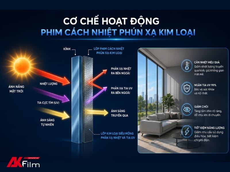 Cơ chế hoạt động của phim cách nhiệt phún xạ kim loại