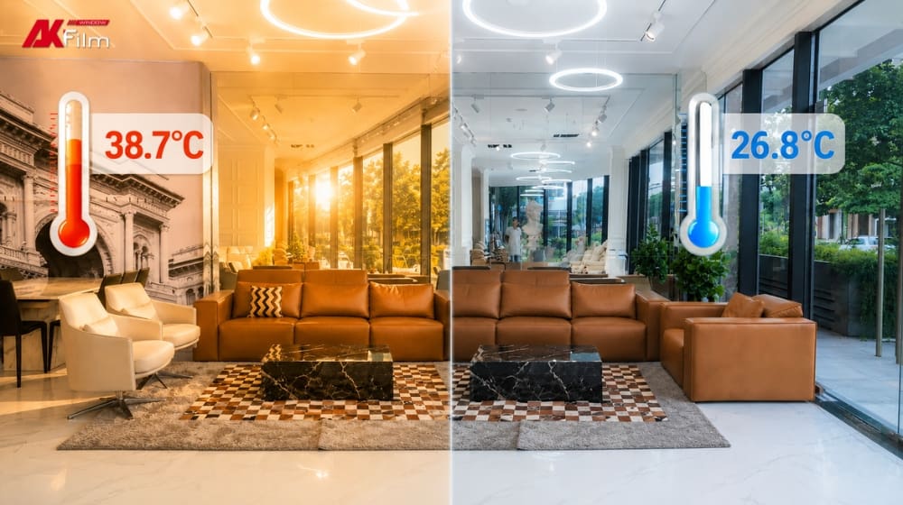 Dán phim cách nhiệt showroom mang đến trải nghiệm mua sắm thoải mái hơn