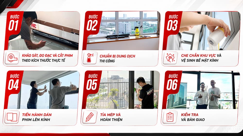 Quy trình dán kính cách nhiệt văn phòng chuyên nghiệp tại AKFilm