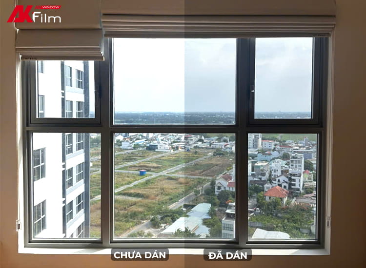 Hình ảnh hệ kính chung cư Celesta Rise trước và sau khi dán phim