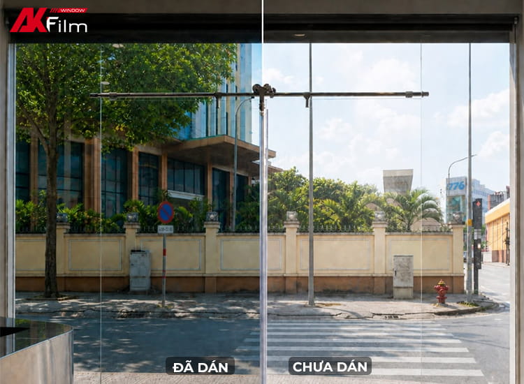 Hình ảnh trước và sau khi dán phim cách nhiệt NanoX B60 tại Mê trà
