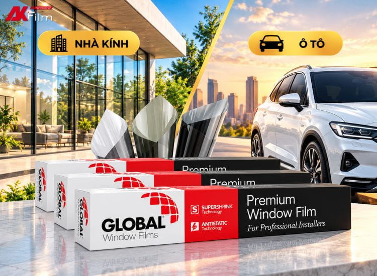 Phim cách nhiệt Global có nhiều dòng cho ô tô và nhà kính, đáp ứng nhu cầu chống nóng và kiểm soát ánh sáng