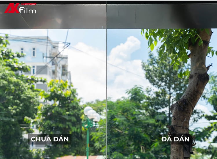 Hình ảnh trước và sau khi dán phim cách nhiệt 3M CA60 cho AKauto Tân Sơn