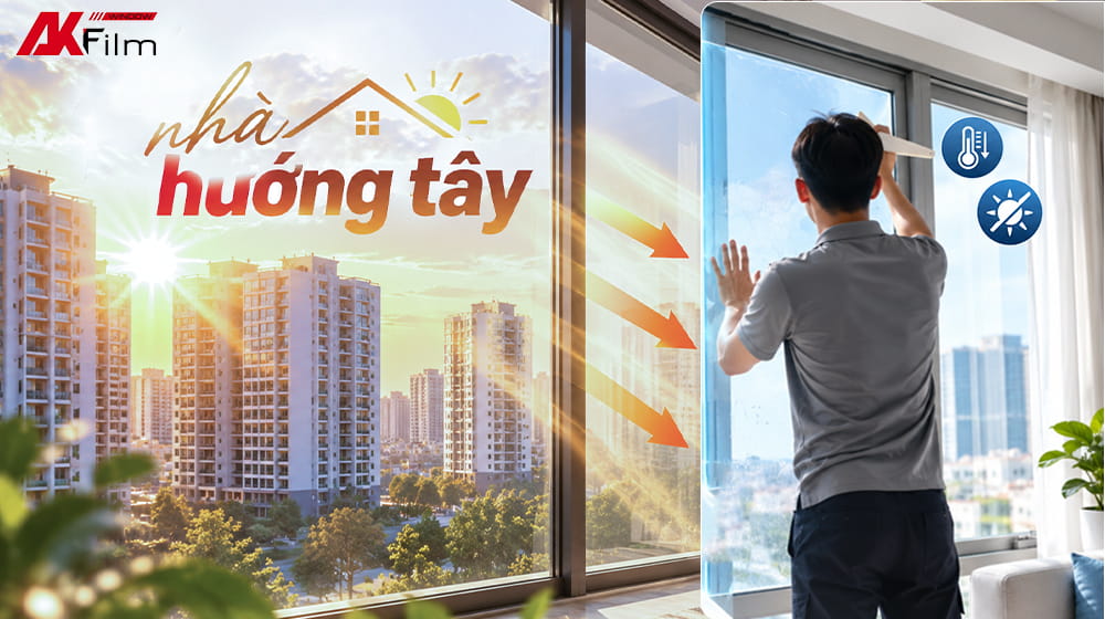 Cửa sổ hướng Tây nên ưu tiên phim có khả năng cản nhiệt và giảm chói tốt