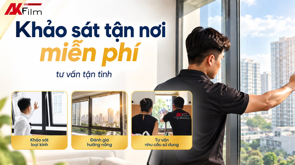 Khảo sát loại kính, hướng nắng và nhu cầu sử dụng trước khi thi công