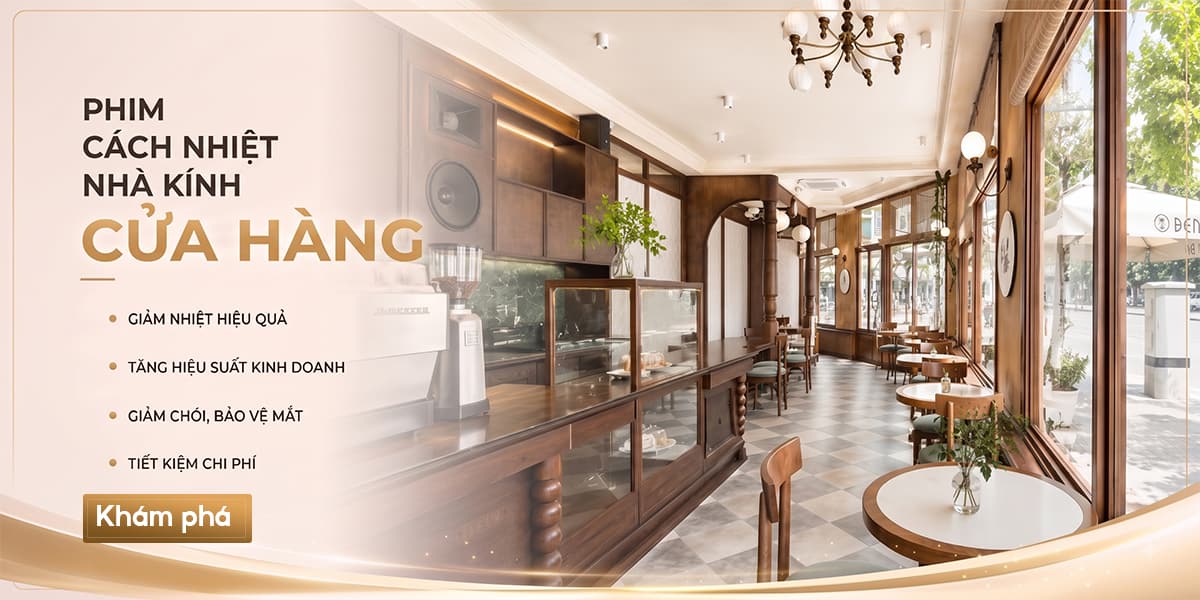 Phim cách nhiệt cửa hàng showroom