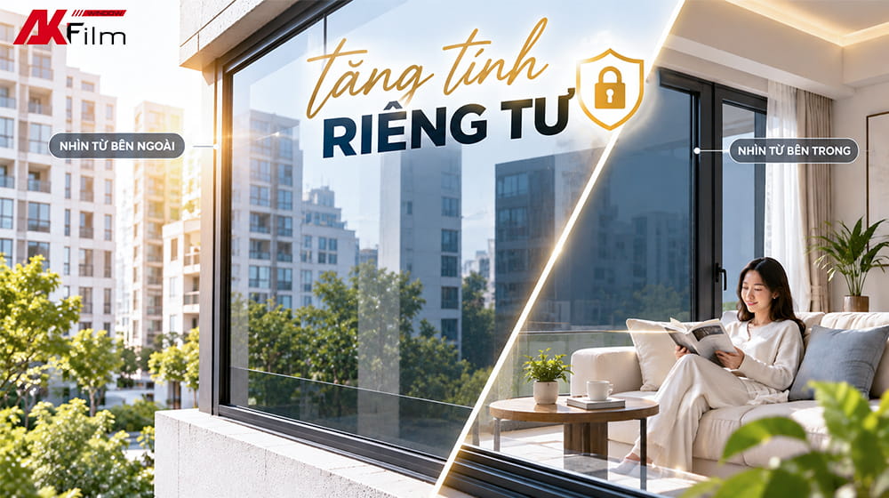 Phim cách nhiệt giúp hạn chế tầm nhìn từ bên ngoài, tăng sự riêng tư