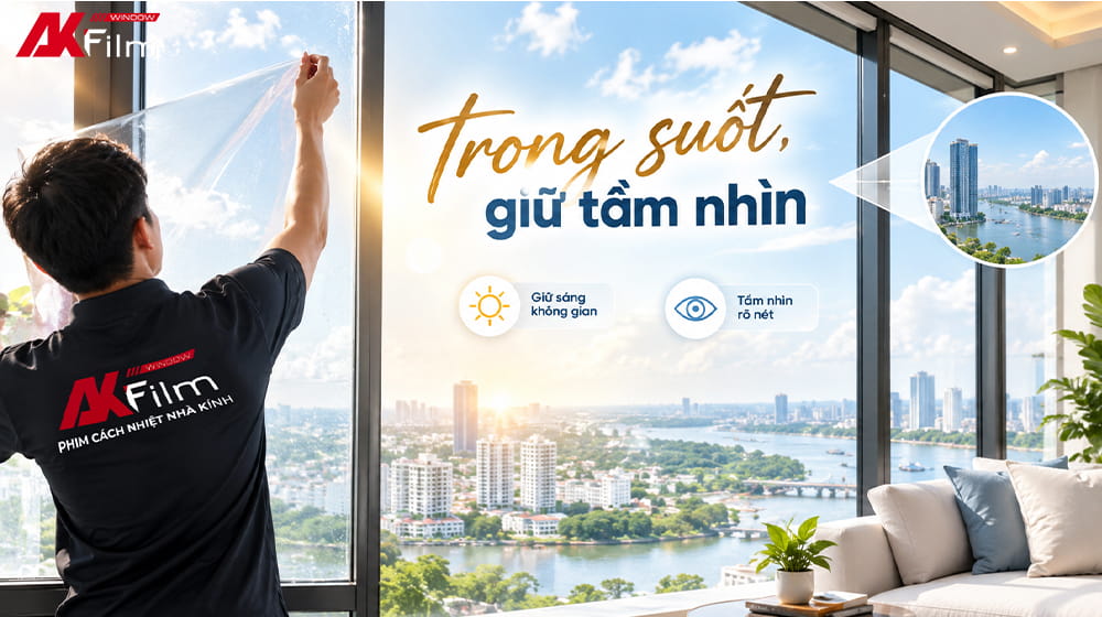 Phim cách nhiệt trong suốt giữ sáng, duy trì tầm nhìn qua cửa kính