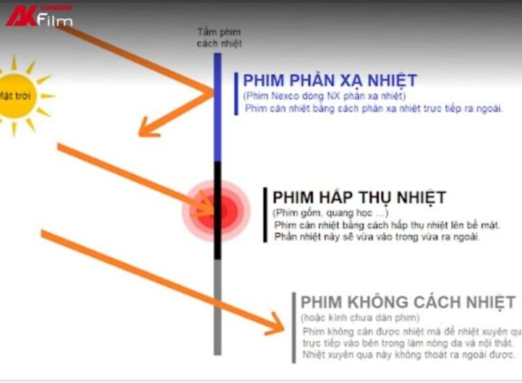 Phim hấp thụ nhiệt và phim phản xạ nhiệt khác nhau ở cơ chế chống nóng