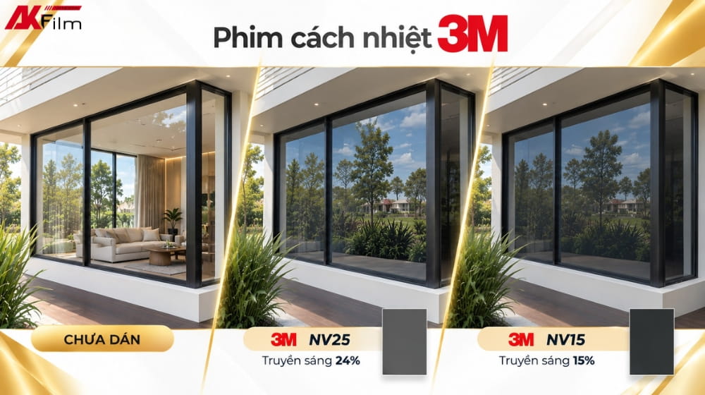 Phim 3M Night Vision tăng riêng tư ban ngày, hỗ trợ chống nóng và cản tia UV
